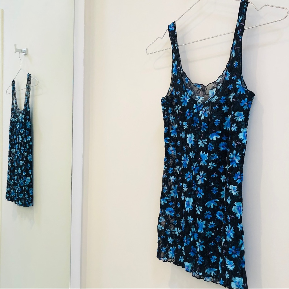 Free People Vivid Floral Lace Tank Sz Small